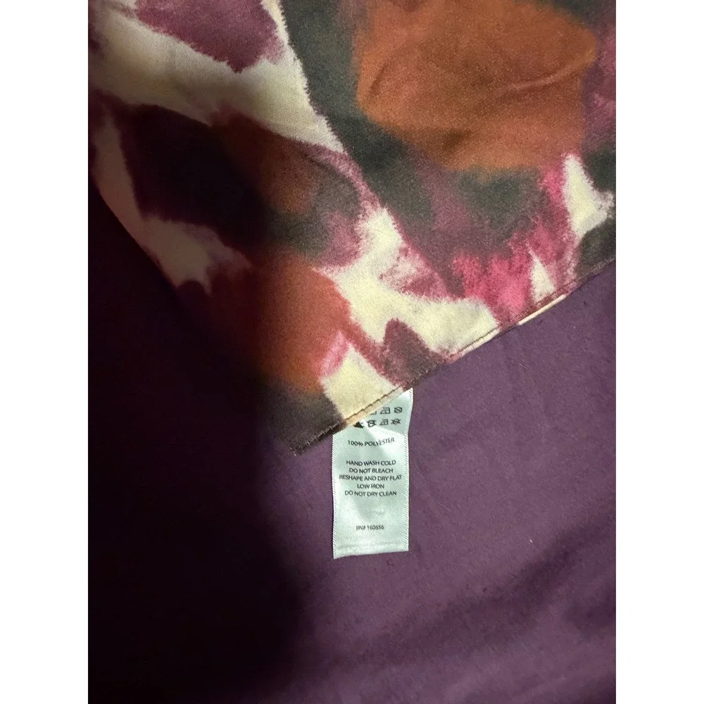 Womens Abstract Watercolor Animal Print Oblong Scarf Burgundy Rust Orange Multi